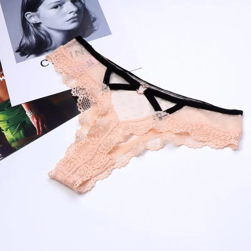 2026 Sexy Lace Panties Women Heart Low-Waist Underpant Hollow Out Thong Female Seamless Underwear Interest Lingerie