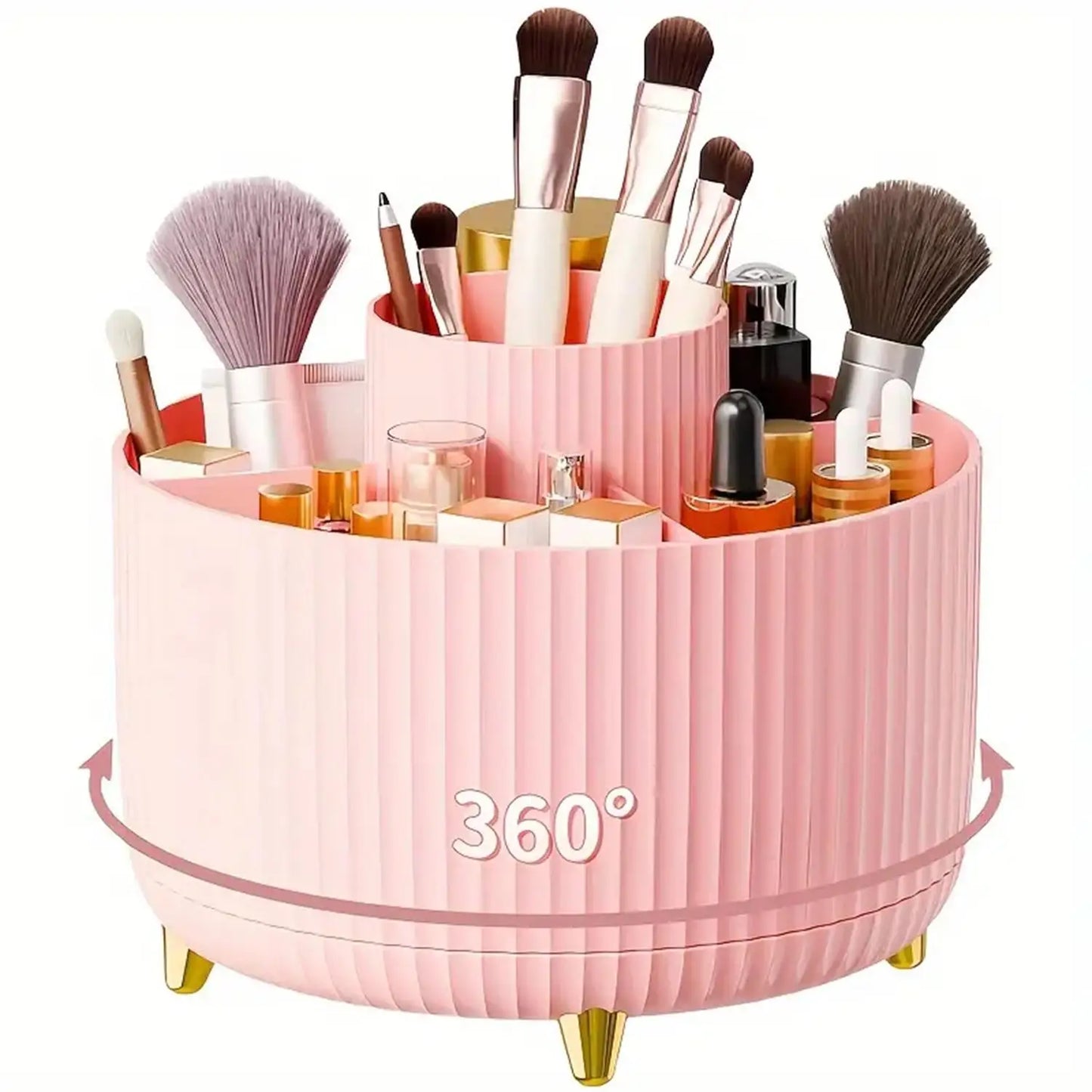 Organizador de Maquillaje Giratorio 360° – Organizador Cosmético Multifuncional con 5 Compartimentos