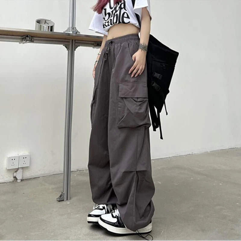 Cargo Tech Baggy Pants – Joggers Y2K Oversize Low Waist
