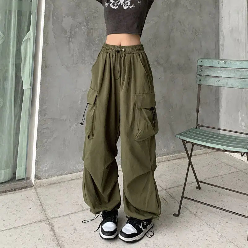 Cargo Tech Baggy Pants – Joggers Y2K Oversize Low Waist