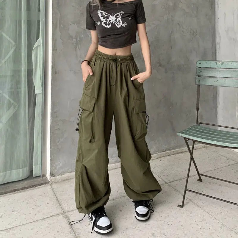 Cargo Tech Baggy Pants – Joggers Y2K Oversize Low Waist