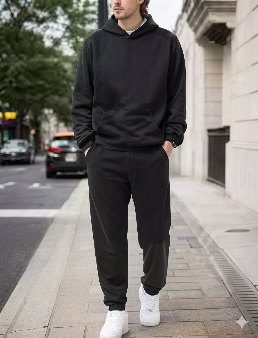 Conjunto Deportivo con Sudadera y Jogger – Outfit Casual Urbano para Hombre