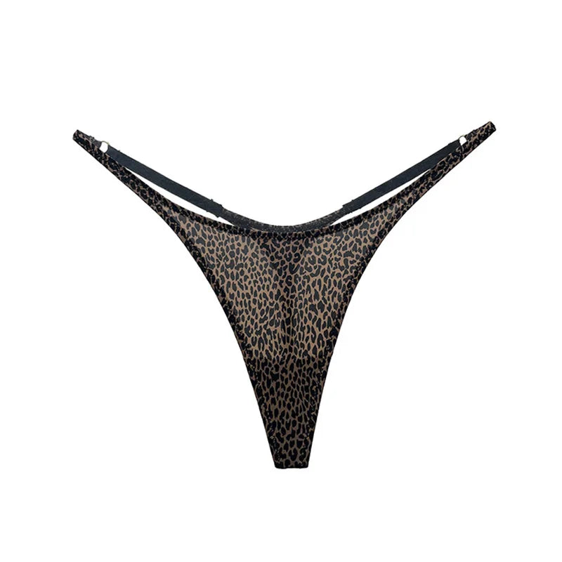 Panty G-String Seda Fría – Tanga Sexy Animal Print para Mujer | Lingerie Invisible