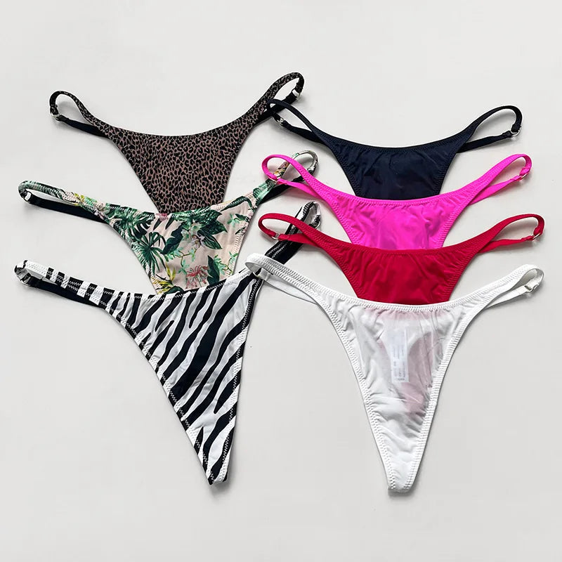Panty G-String Seda Fría – Tanga Sexy Animal Print para Mujer | Lingerie Invisible