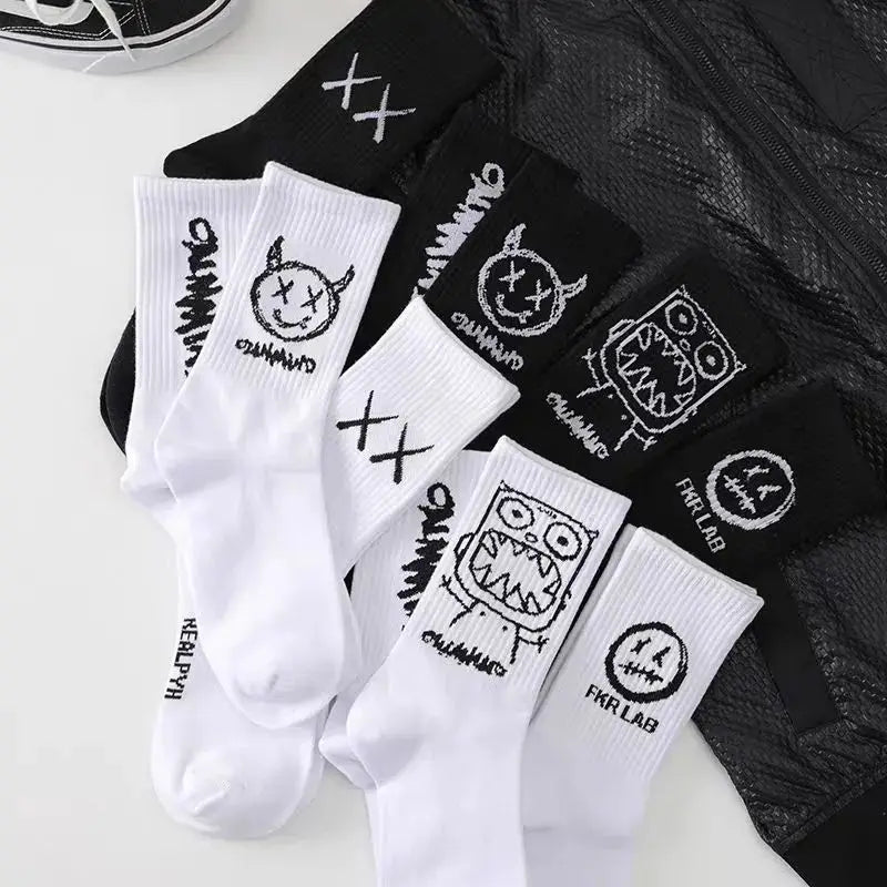Graffiti Cat Socks – Harajuku Boldness, Everyday Cool