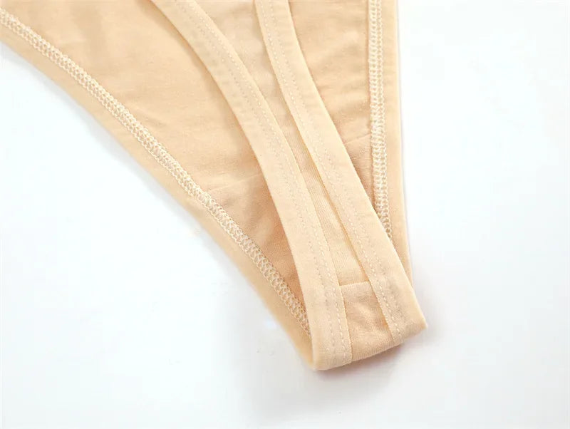 8Pcs/Set Women Cotton Panties Sexy Low Waist G-String Thong Thin Belts Female Breahtable Underwear Ladies Soild Panties Lingerie