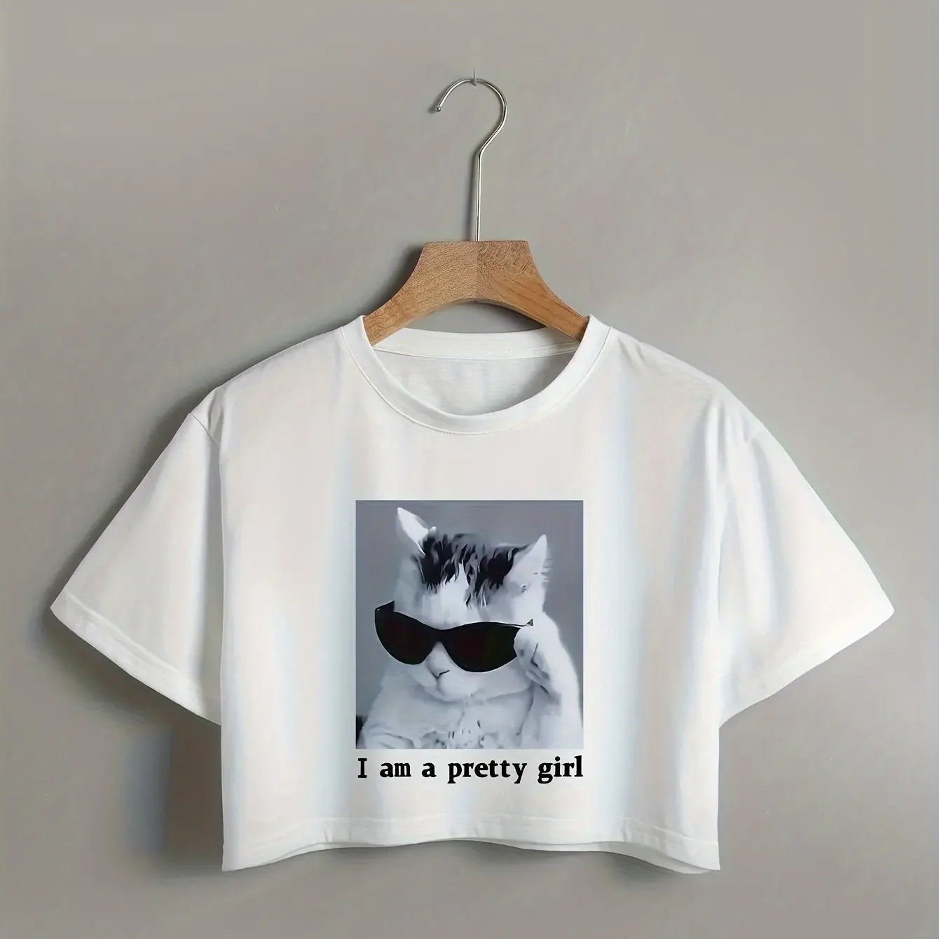 Sunglass Cat Crop Tee – Playful Street Ease