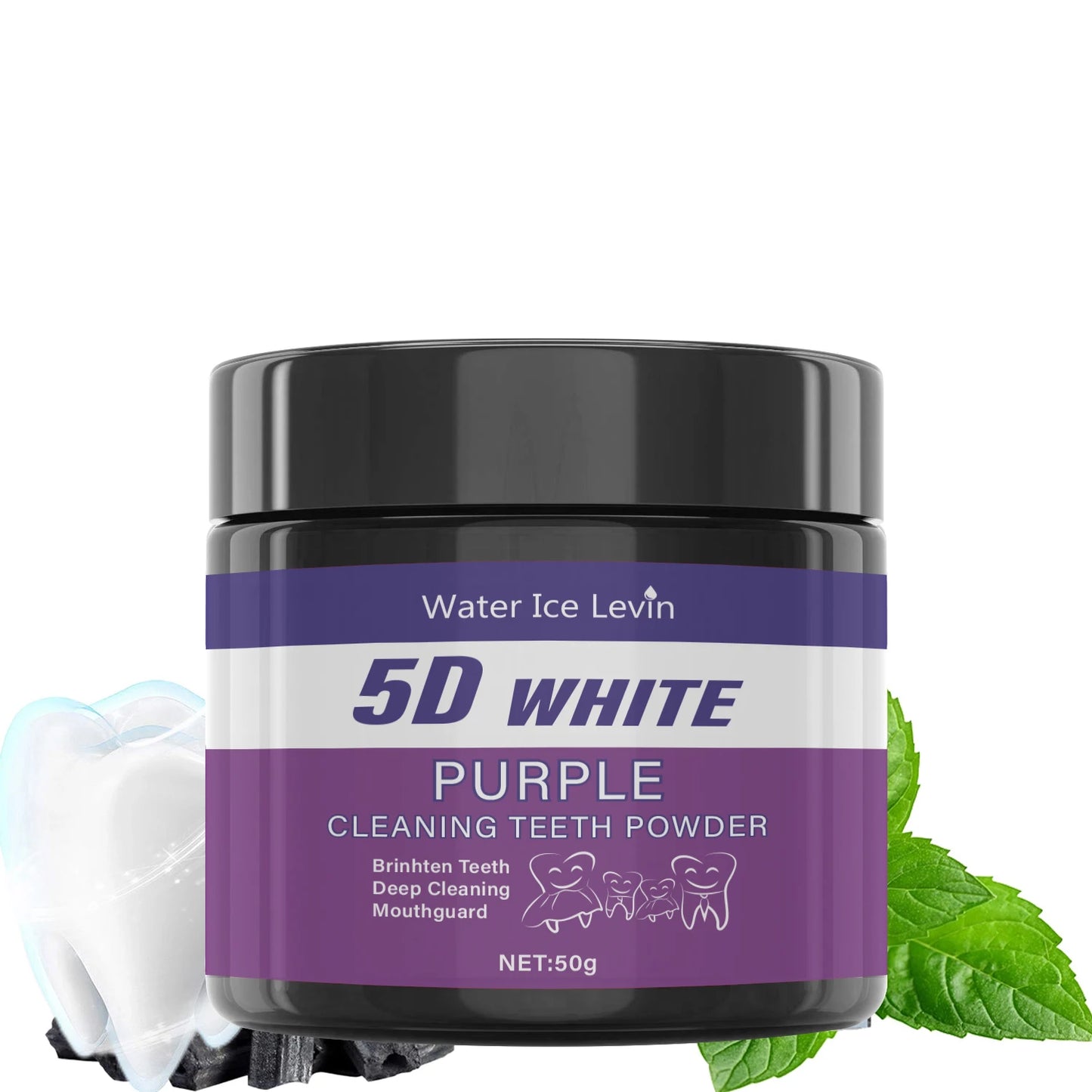 Polvo Blanqueador Dental Morado – Limpieza Profunda y Corrección de Tonos Amarillos