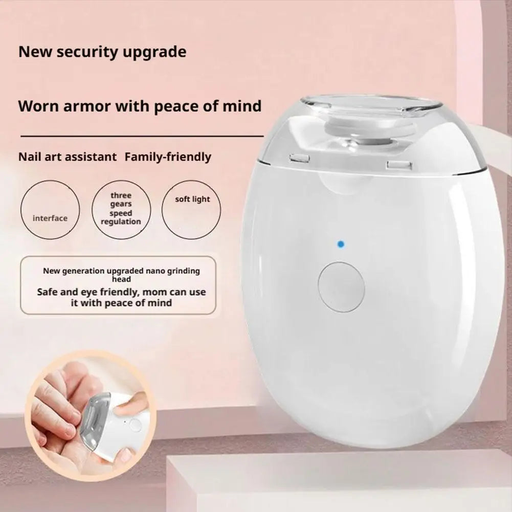 Cortador de Uñas Eléctrico para Bebés – Limador Seguro con Luz LED y Velocidad Ajustable