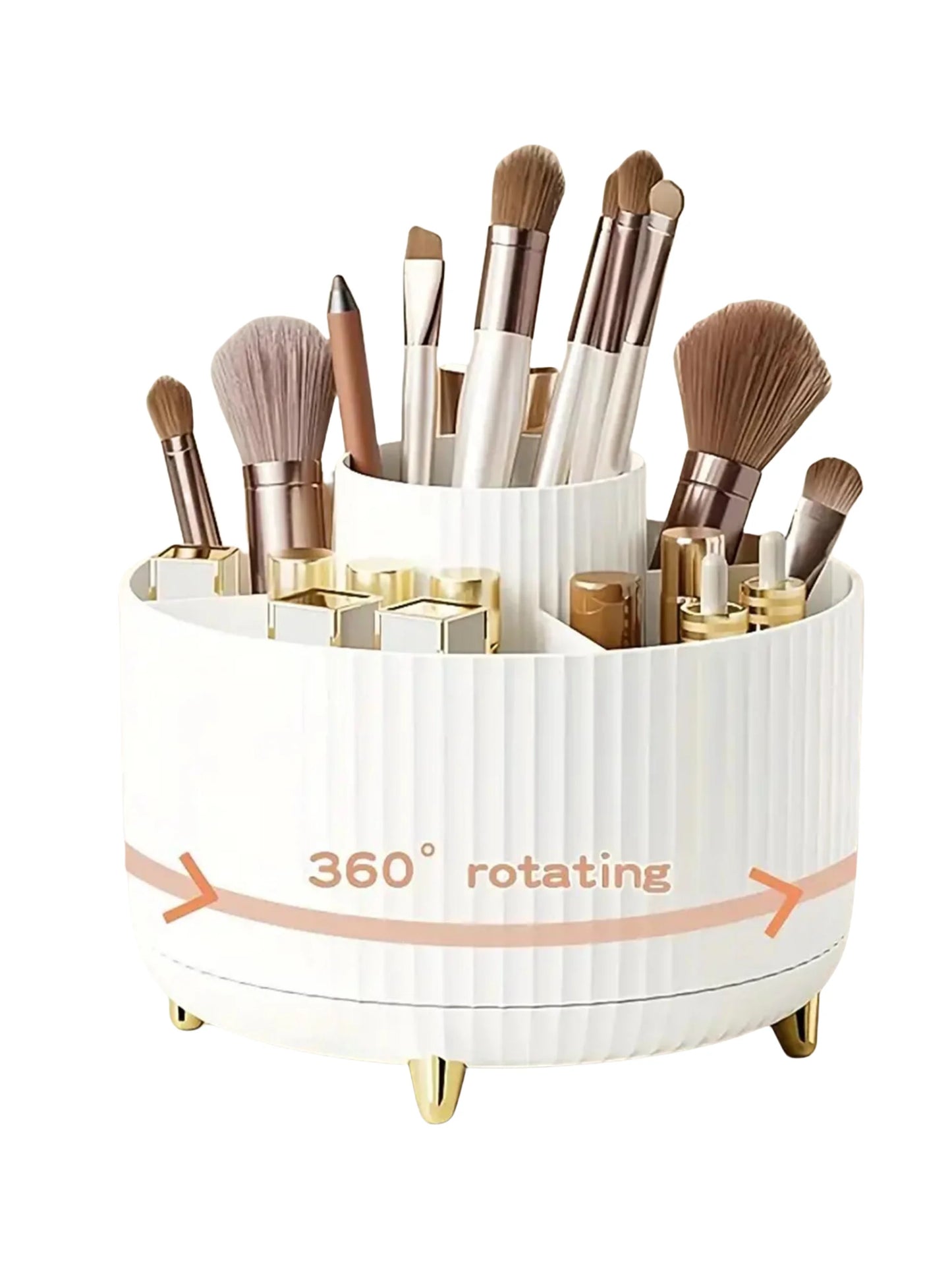 Organizador de Maquillaje Giratorio 360° – Organizador Cosmético Multifuncional con 5 Compartimentos