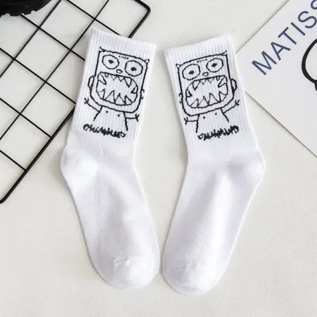 Graffiti Cat Socks – Harajuku Boldness, Everyday Cool