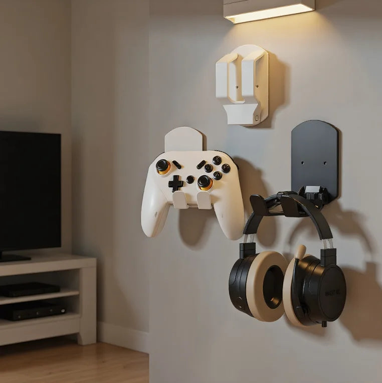 Soporte Adhesivo para Audífonos y Controles – Organizador Universal de Pared y Escritorio Gaming
