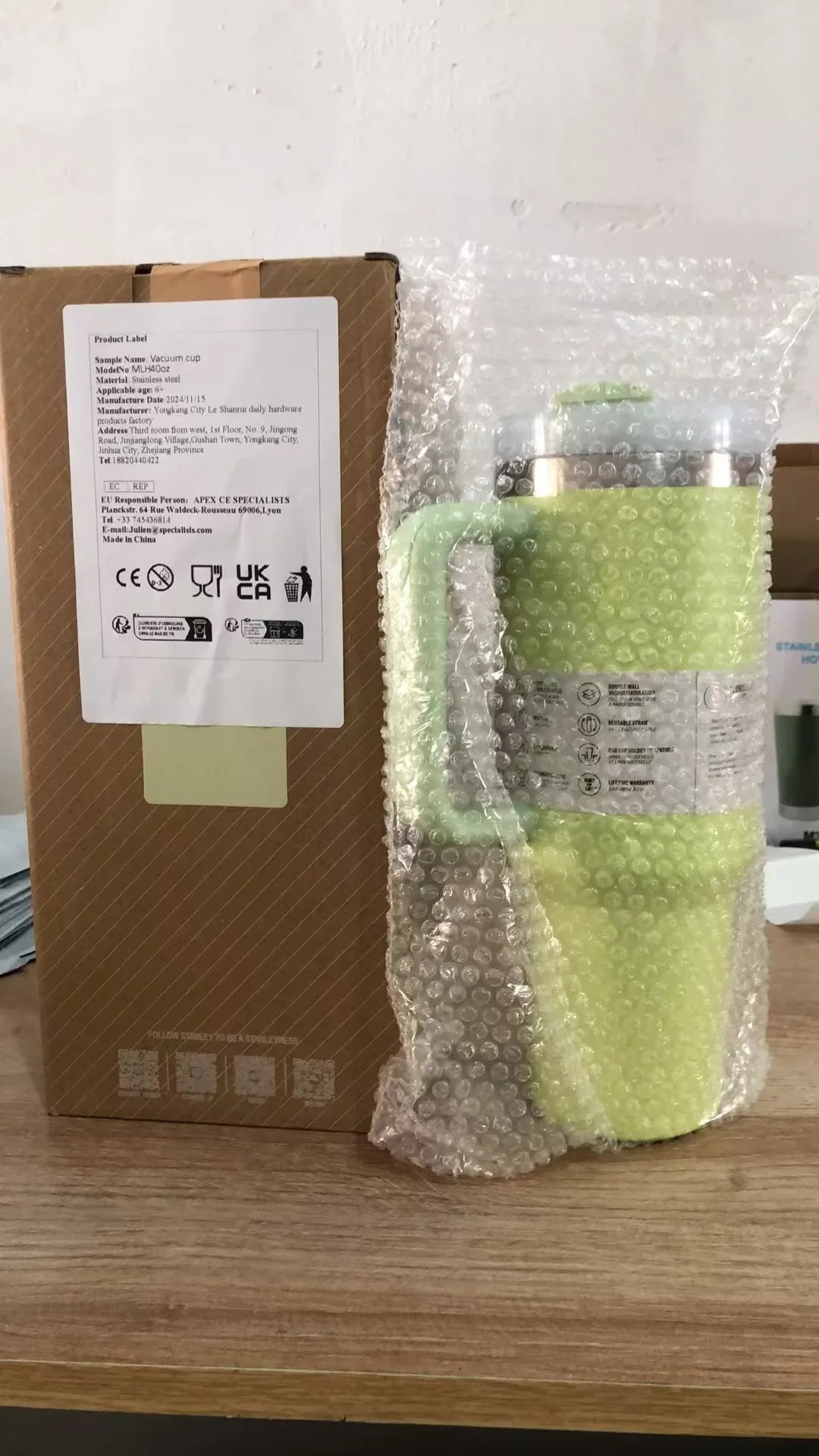 Vaso Térmico 14oz con Asa – Termo de Acero Inoxidable Antifugas para Café y Bebidas