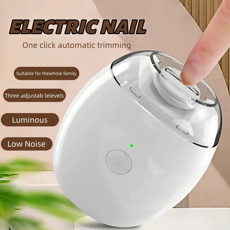 Cortador de Uñas Eléctrico para Bebés – Limador Seguro con Luz LED y Velocidad Ajustable
