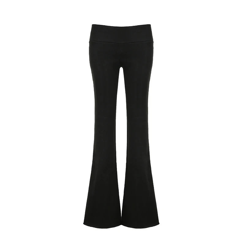 Low-Waist Flare Pants – Soft Curve Fit for Effortless Street Style