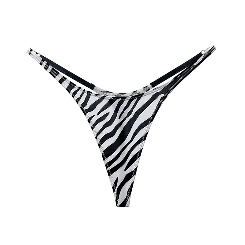 Panty G-String Seda Fría – Tanga Sexy Animal Print para Mujer | Lingerie Invisible