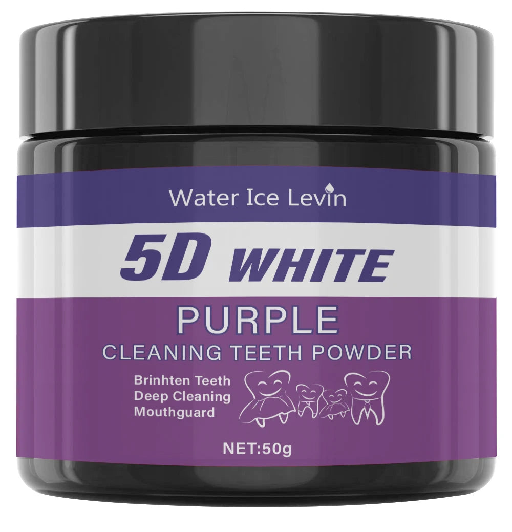 Polvo Blanqueador Dental Morado – Limpieza Profunda y Corrección de Tonos Amarillos