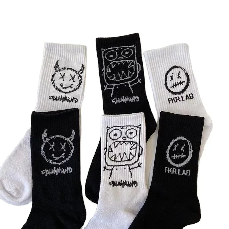 Graffiti Cat Socks – Harajuku Boldness, Everyday Cool