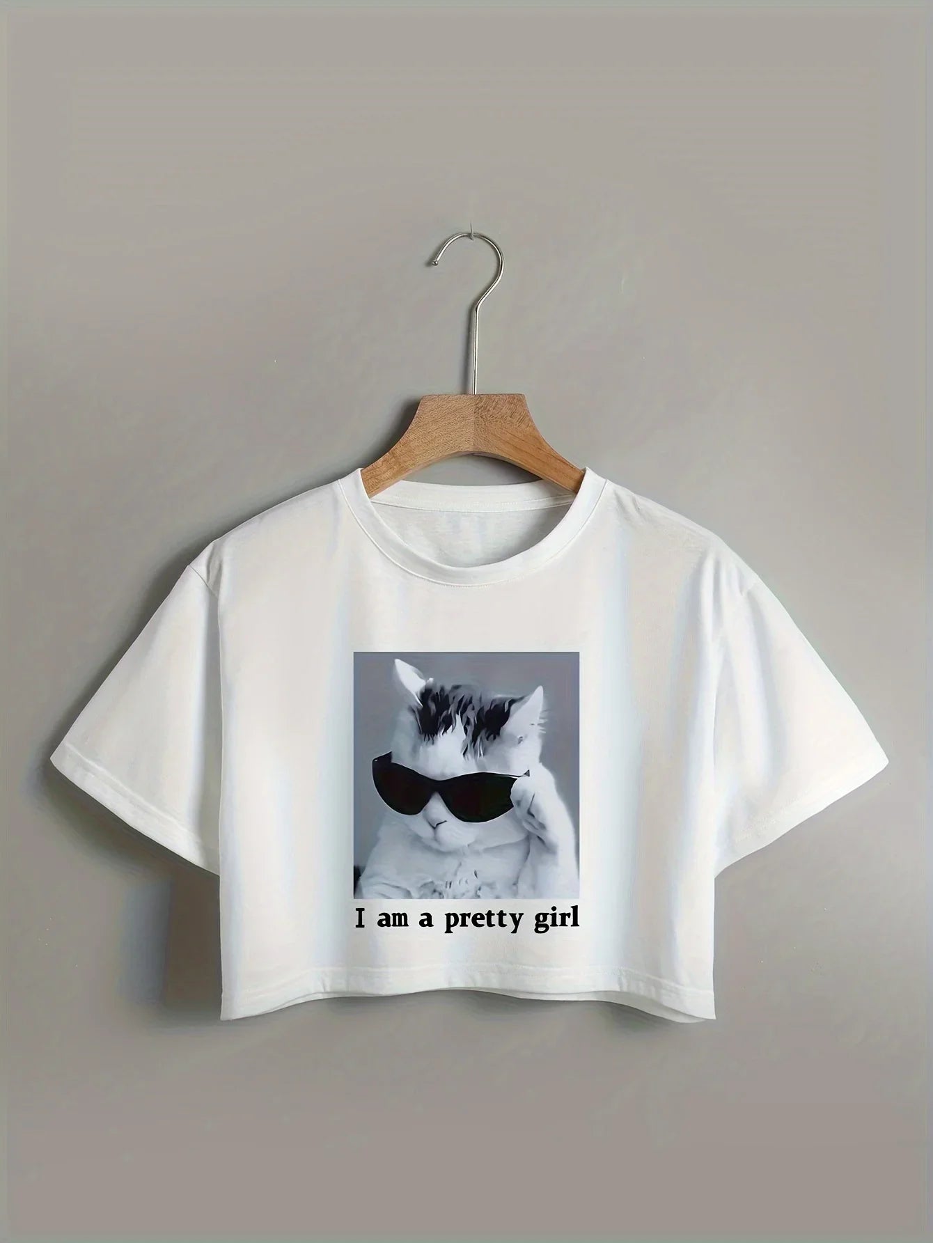 Sunglass Cat Crop Tee – Playful Street Ease