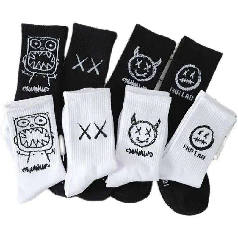 Graffiti Cat Socks – Harajuku Boldness, Everyday Cool