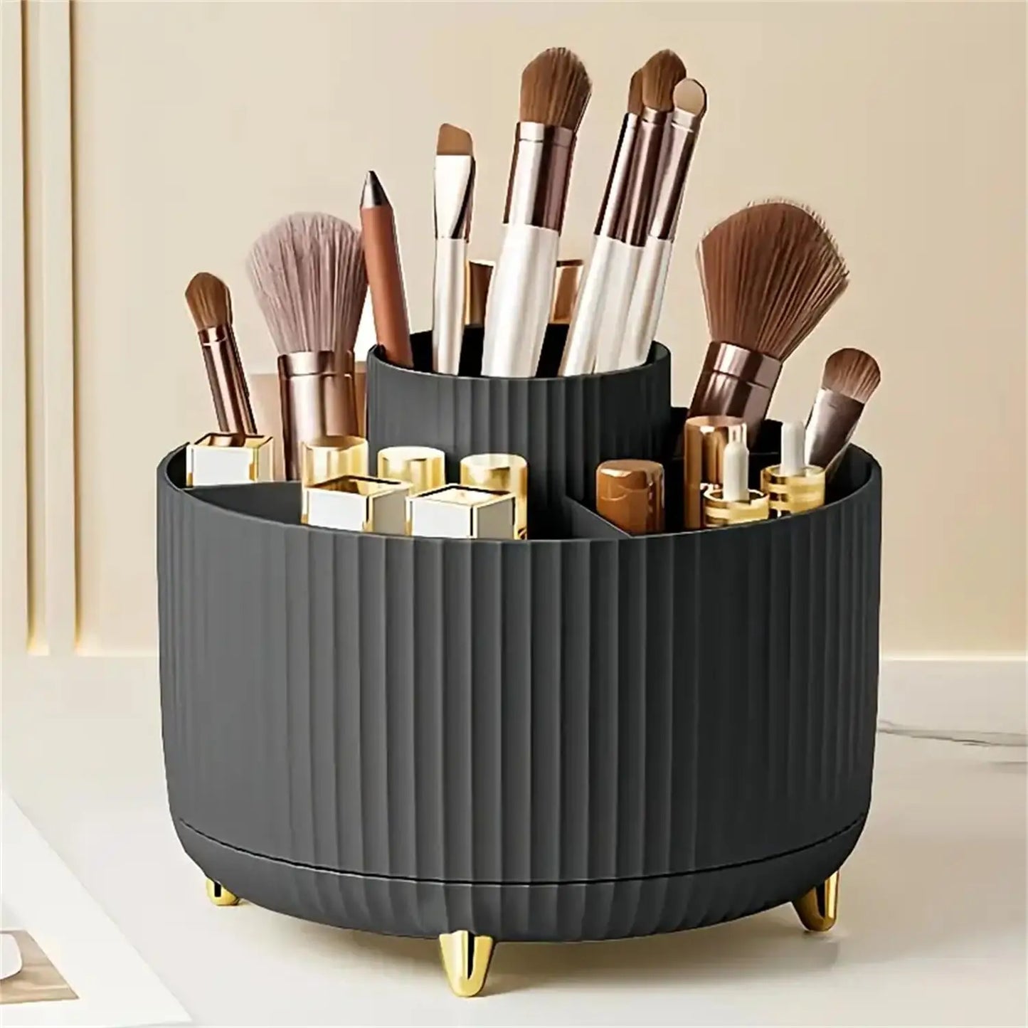 Organizador de Maquillaje Giratorio 360° – Organizador Cosmético Multifuncional con 5 Compartimentos