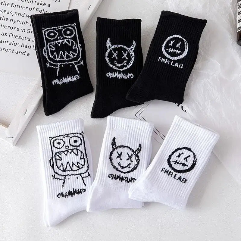 Graffiti Cat Socks – Harajuku Boldness, Everyday Cool
