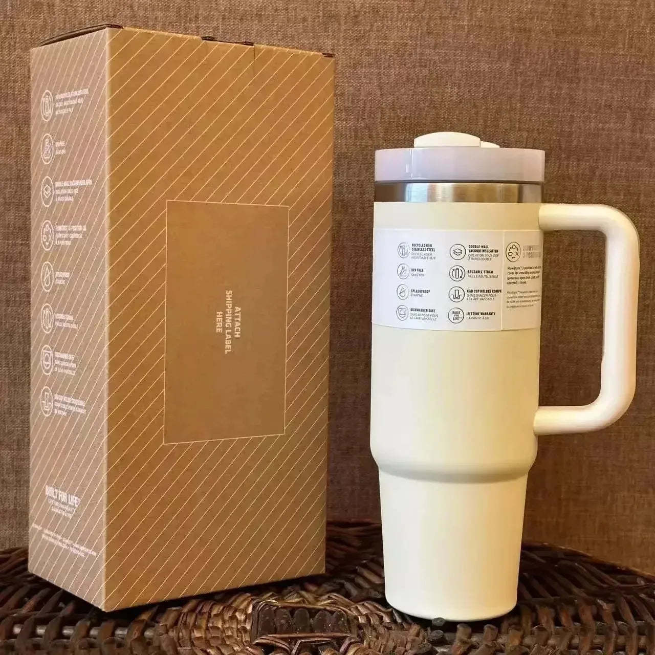 Vaso Térmico 14oz con Asa – Termo de Acero Inoxidable Antifugas para Café y Bebidas