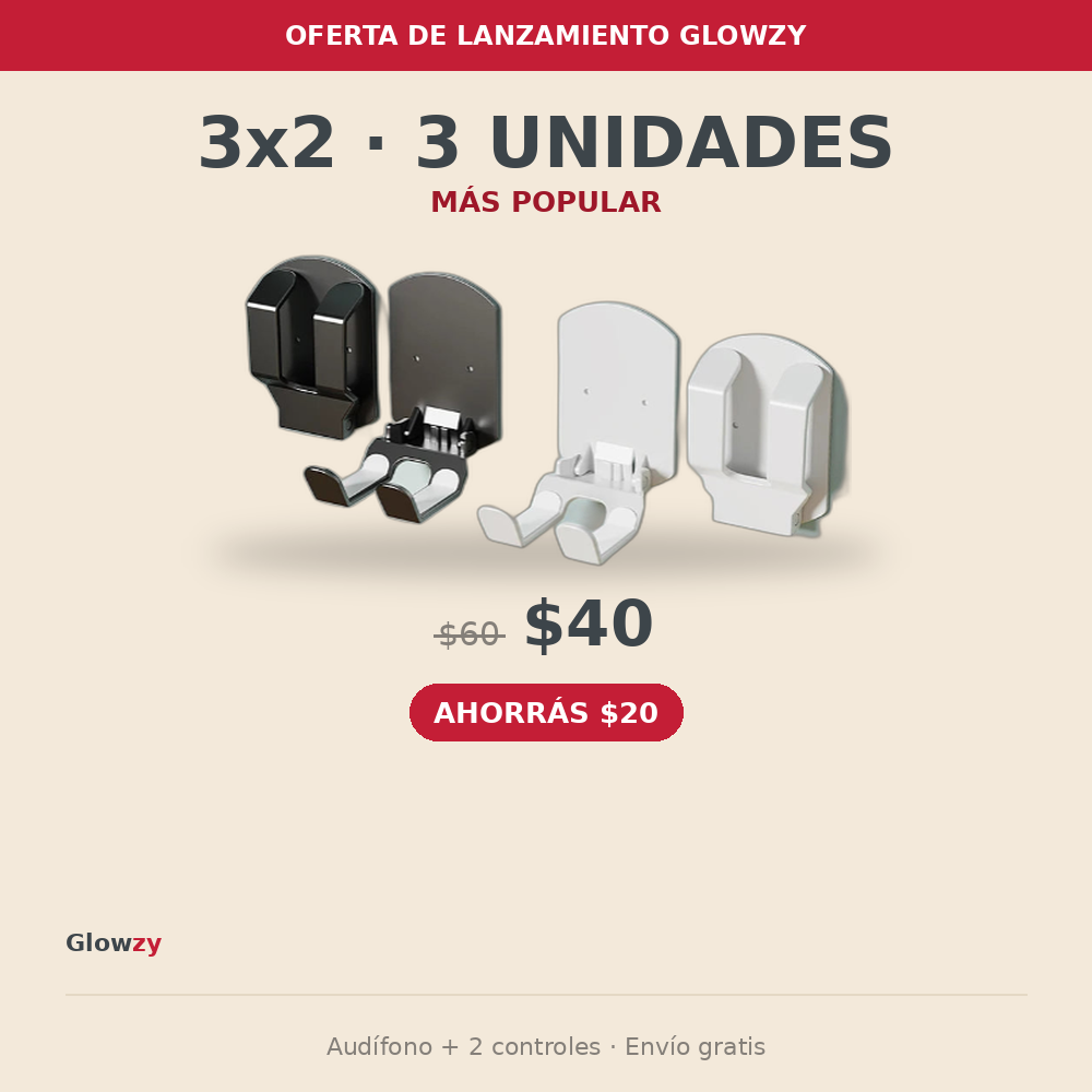 Soporte Adhesivo para Audífonos y Controles – Organizador Universal de Pared y Escritorio Gaming